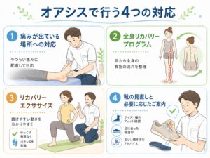 オアシスで行う4つの対応をまとめた図解