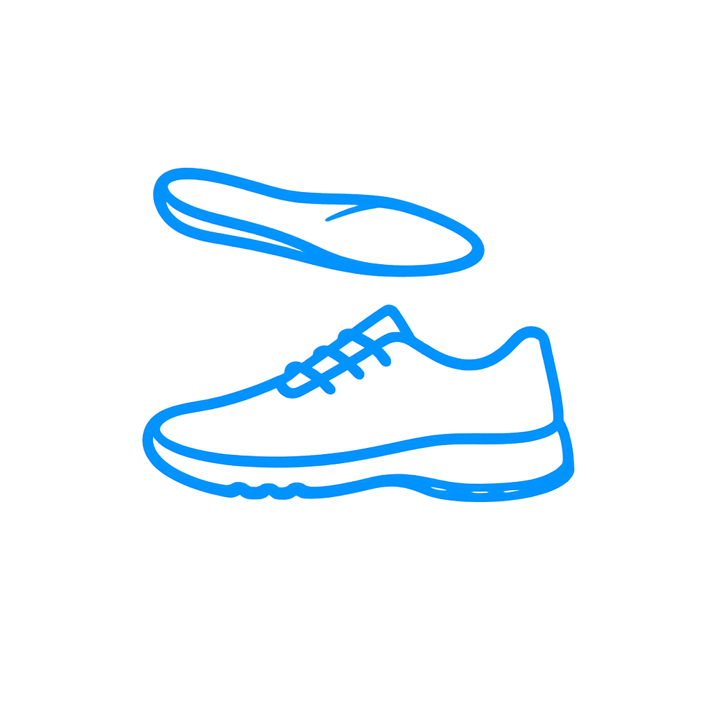 ウォーキングシューズとインソールの線画